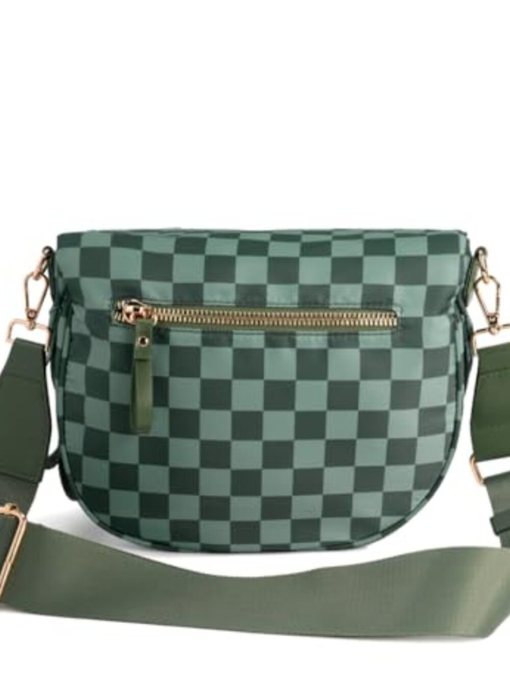 New Spacious Checkered Nylon Crossbody Bag Bum Bag Handbags Wallets for Women - Picture 3 of 7